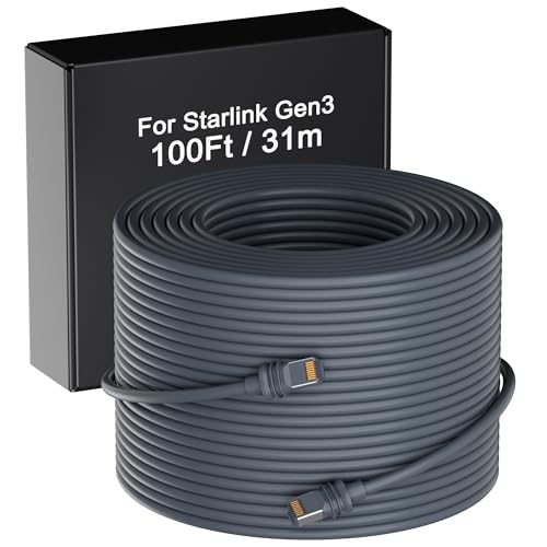 Amazon | スターリンクGen3用ケーブル 100ft/30m 2000Mbps 防水 防塵